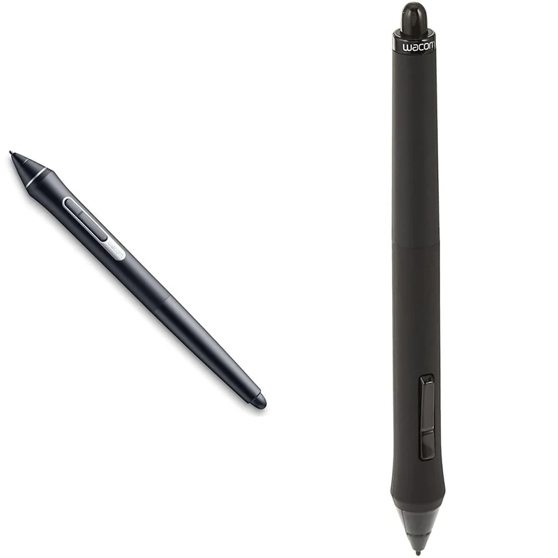 Wacom Pro Pen 2 (KP504E) - Compatible Cintiq & MobileStudio Pro, Black & INTUOS4/CINTIQ21 Grip Pen Black, Single