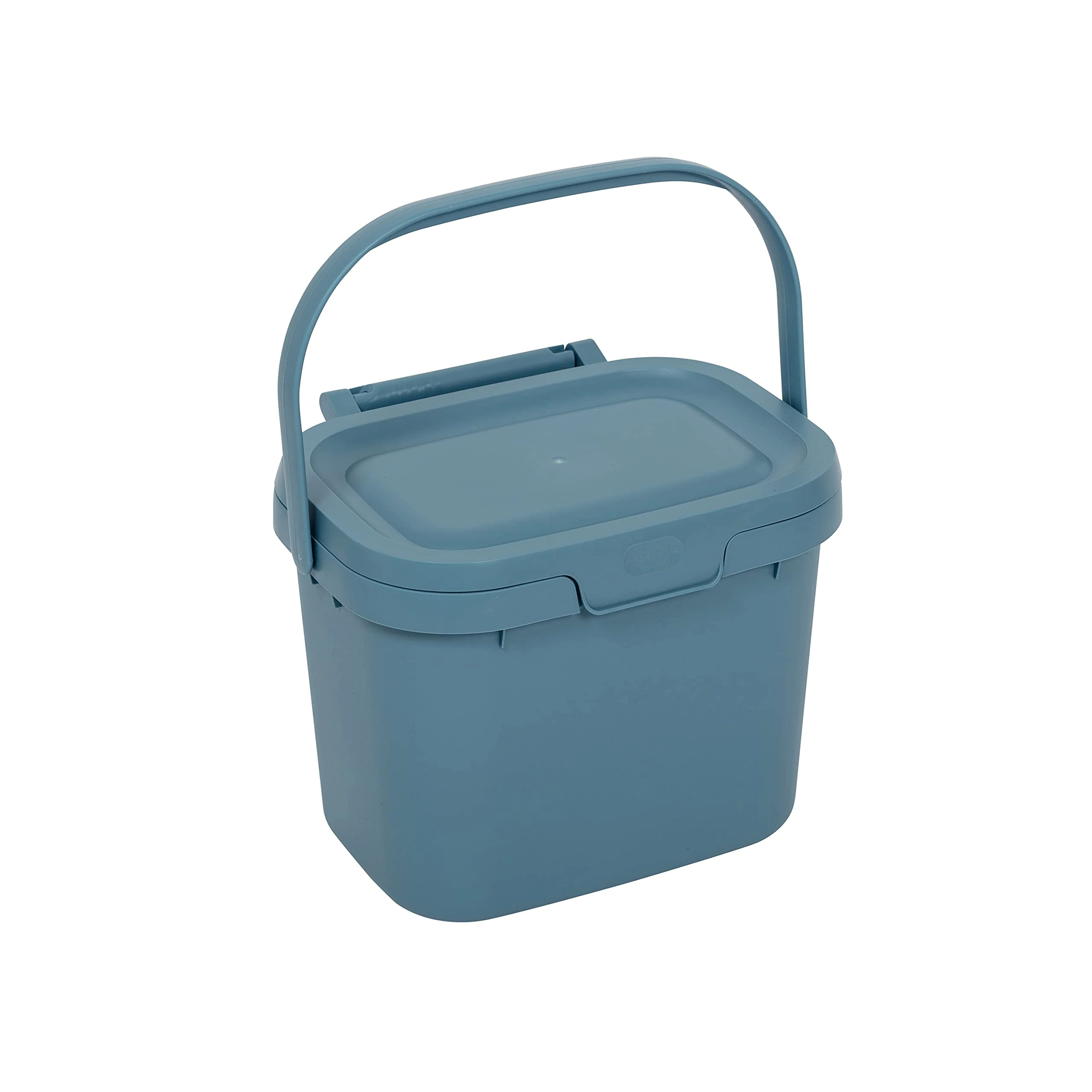 Addis Everyday Kitchen Food Waste Compost Caddy Bin, 4.5 Litre, Air Blue, 518695