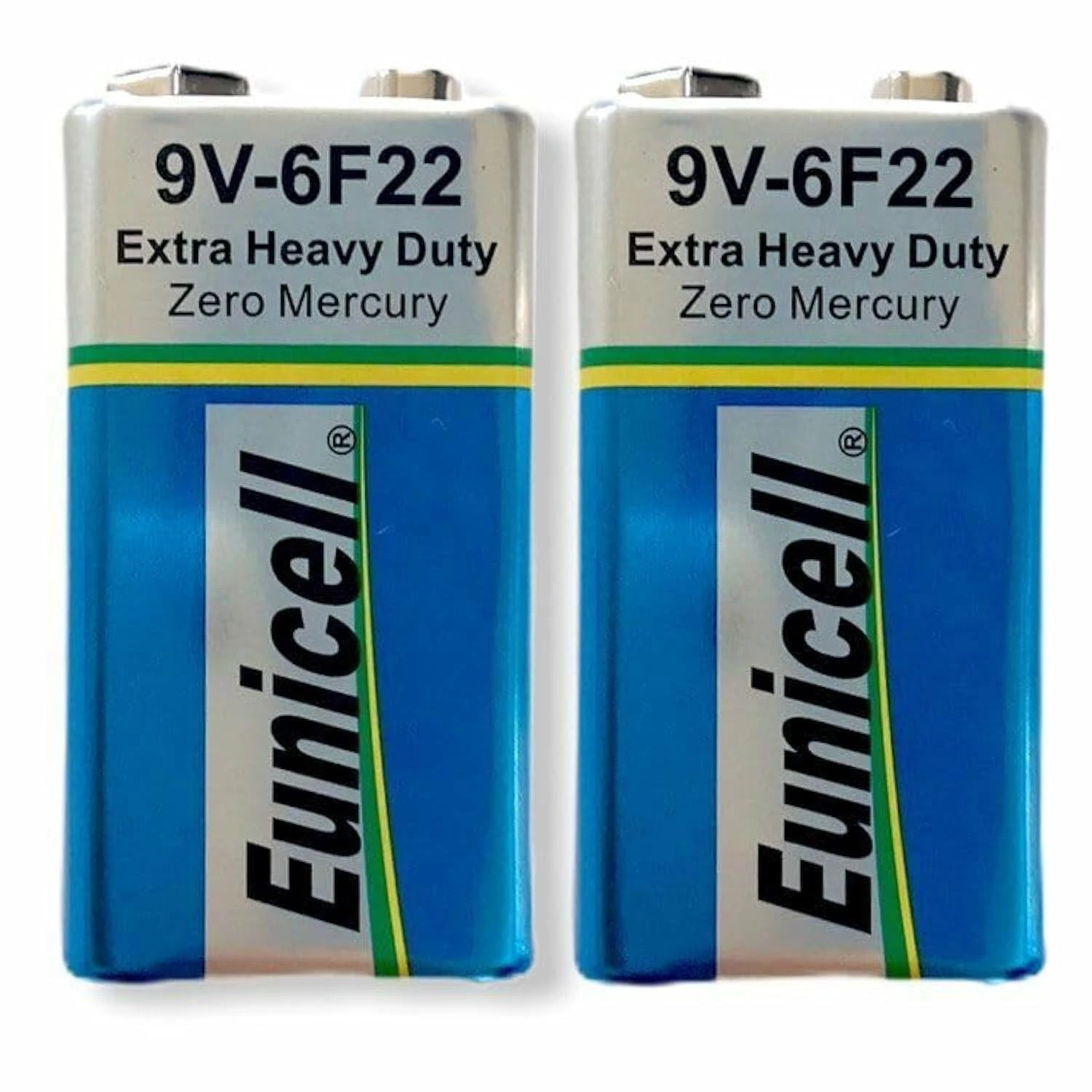 9V PP3 6F22 Battery Block Eunicell Extra Heavy Duty (pack of 2)