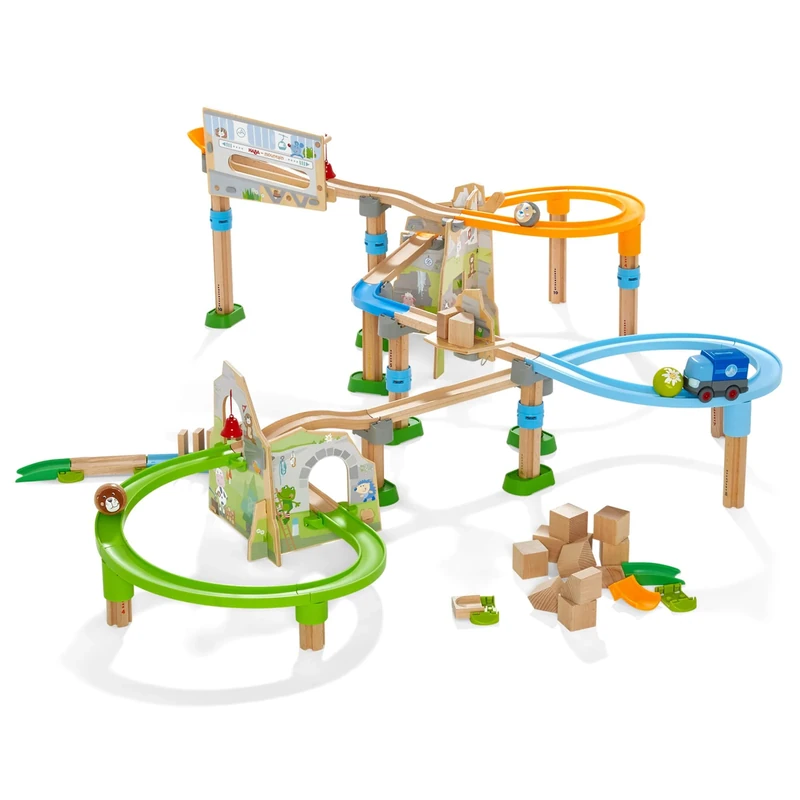 HABA Kullerbu Master Play Track Mountain Adventure | Colourful Wooden Ball Track For Toddlers | Construction Playset With Rolling Balls And Track | Creative Building Toy For Boys And Girls Ages Two