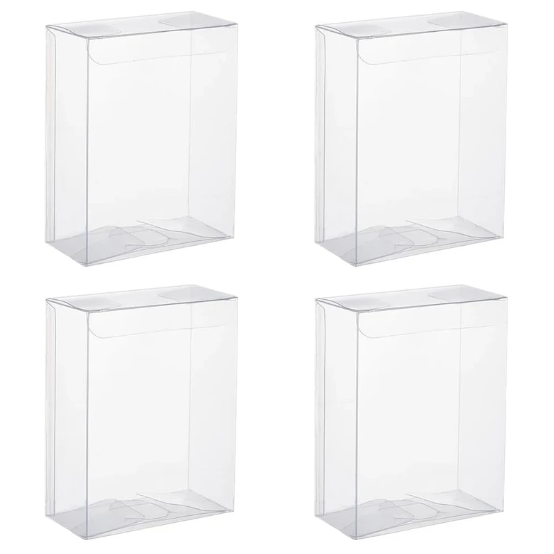 BENECREAT 30PCS 10.8x8.5x4cm Clear Wedding Favor Boxes with Protective Film, PVC Rectangle Transparent Gift Boxes for Candy Chocolate Birthday Party Gift Wrapping
