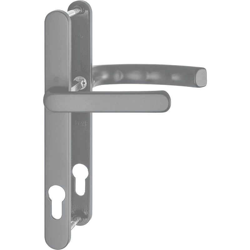 Lége Door Handle Set with Narrow Plate 24 mm Flat Handle 67-72 Stainless Steel Effect