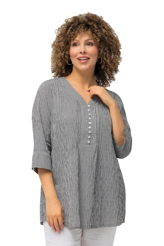 Ulla Popken Women's Tunika tunic, Schwarz,