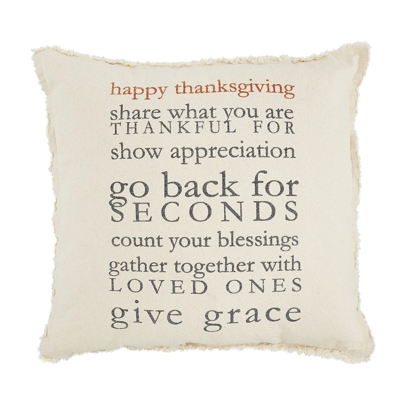 Mud Pie Holiday Rules Pillow, Thanksgiving - Image 1