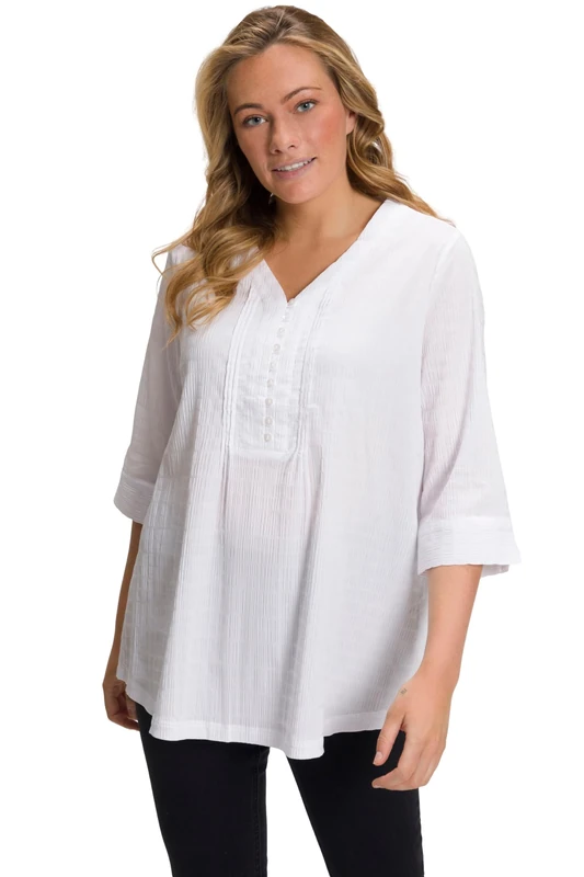 Ulla Popken Women's Tunic Blouse, Snow White, 46 - Image 1