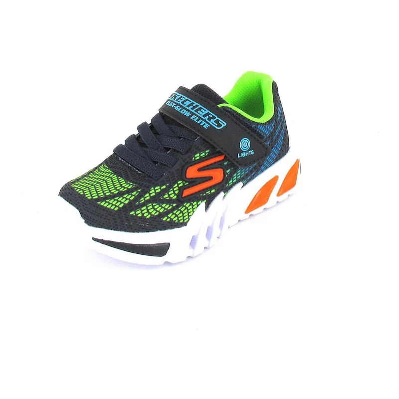 Skechers Boy's Flex Glow Elite Vorlo Sneakers, Navy Synthetic/Multi Trim, 2 UK Child - Image 1