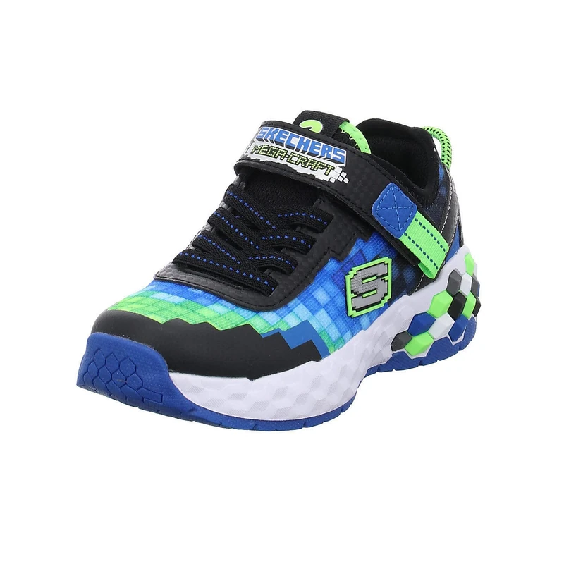 Skechers Boy's Mega-Craft 2.0 Sneakers, Black & Blue Textile/Synthetic/Lime Trim, 13 UK Child