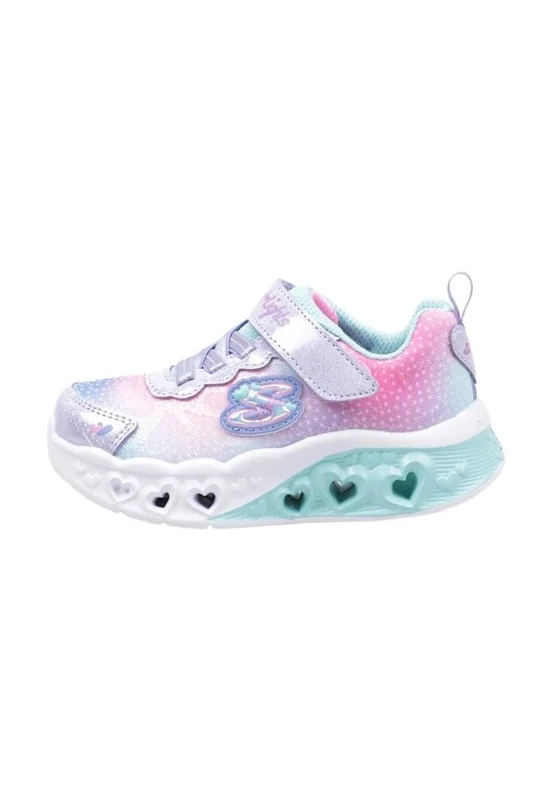 Skechers Girl's Flutter Heart Lights Simply Love Sneaker, Lavender Synthetic Mesh, 1 UK