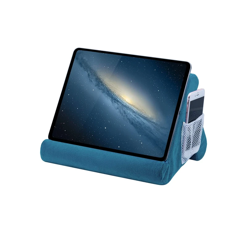 Mcbazel Tablet Pillow Stand for IPad Cushion-Stand,Soft Multi-Angle Phone Pillow Lap Holder for Tablet/iPad/E-Reader/Kindle- Lake Blue