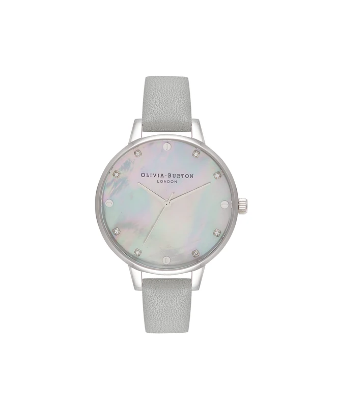 Olivia Burton Analogue Quartz Watch for Women Classics Collection with Grey Leather Strap - OB16SE16