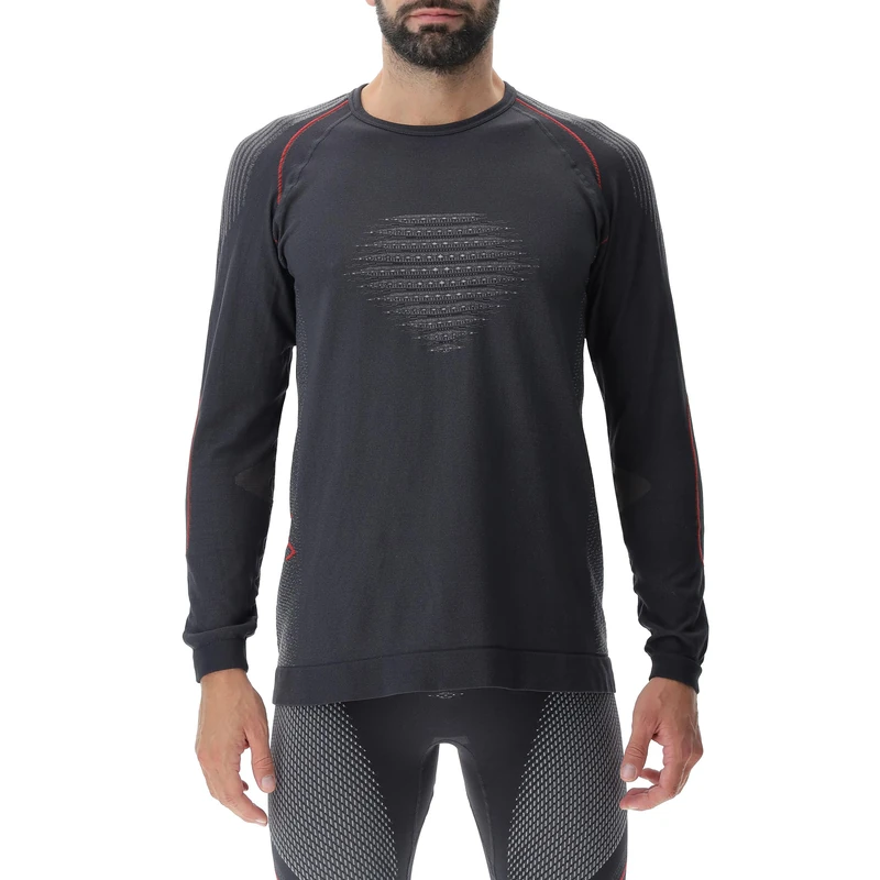 UYN U100263 EVOLUTYON COMFORT UW LG_SL. T-shirt Men's Charcoal/White/Red XXL