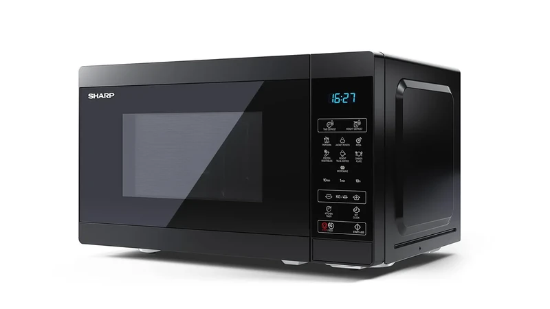 SHARP YC-MS02U-B Compact 20 Litre 800W Digital Microwave, 11 power levels, ECO Mode, defrost function, LED cavity light - Black