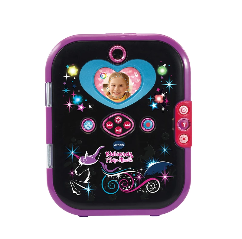 Vtech Kidisecrets Selfie Music 2.0 Black - Children's Diary with 2 Cameras, MP3 Player, Face Detection, Luminous Effects and Much More - For Children Aged 6-12 Years