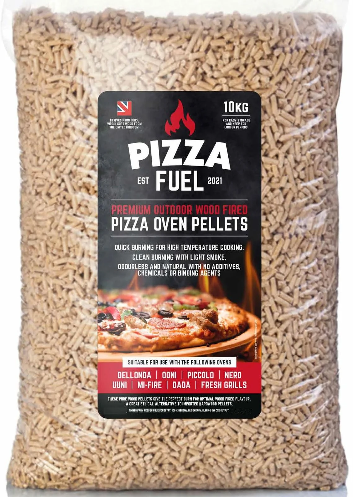 10kg Premium Pizza Oven Wood Pellets for Dallonda Nero Fresh Grills Uuni Ninja Wood Fire Electric BBQ