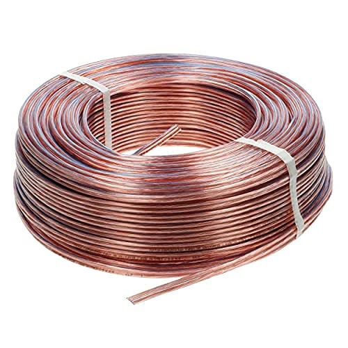 VENTON Speaker Cable 2 x 2.5 mm² HQ Full Copper 100 m I Speaker Cable Made of Pure Copper I HiFi Cable for Speakers & Surround Systems I Boxes Cable Transparent - Made in Europe