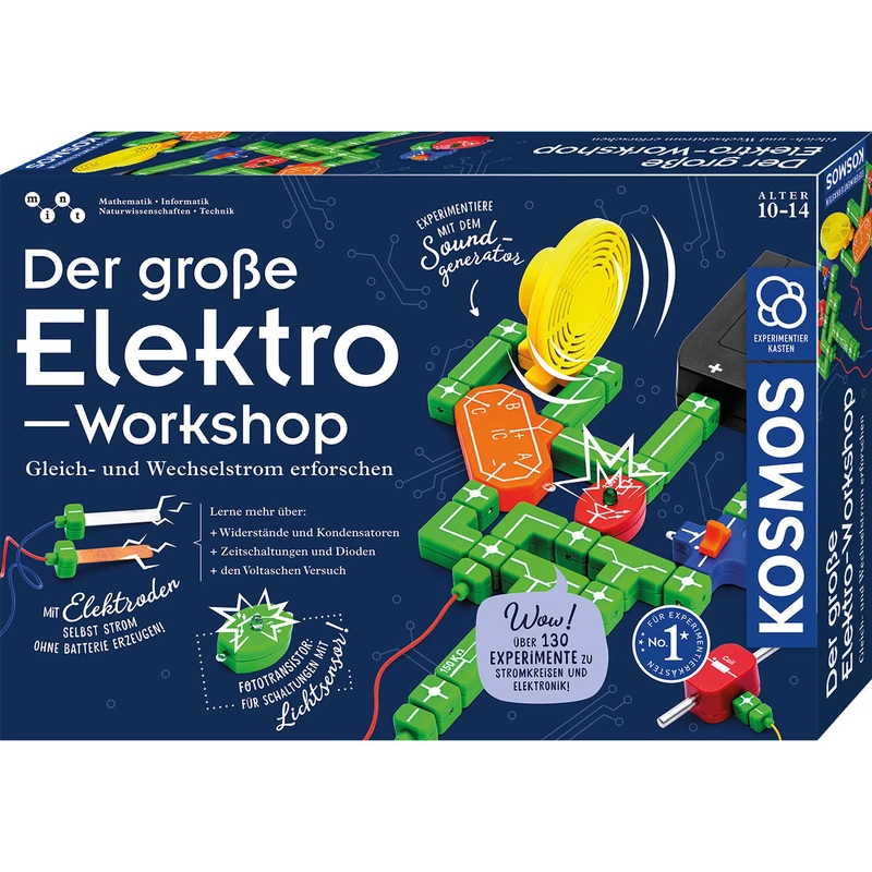 Kosmos 620820 The Large Electric Workshop, Explore DC and AC, Over 130 Experiments, Experiment Box for Children from 10-14 Years
