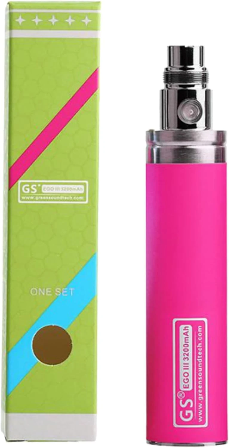 GreenSound GS Ego III 3200 mAh Quality Battery E Cig Rechargeable Pen Batteries (Pink) No Nicotine Empty Device