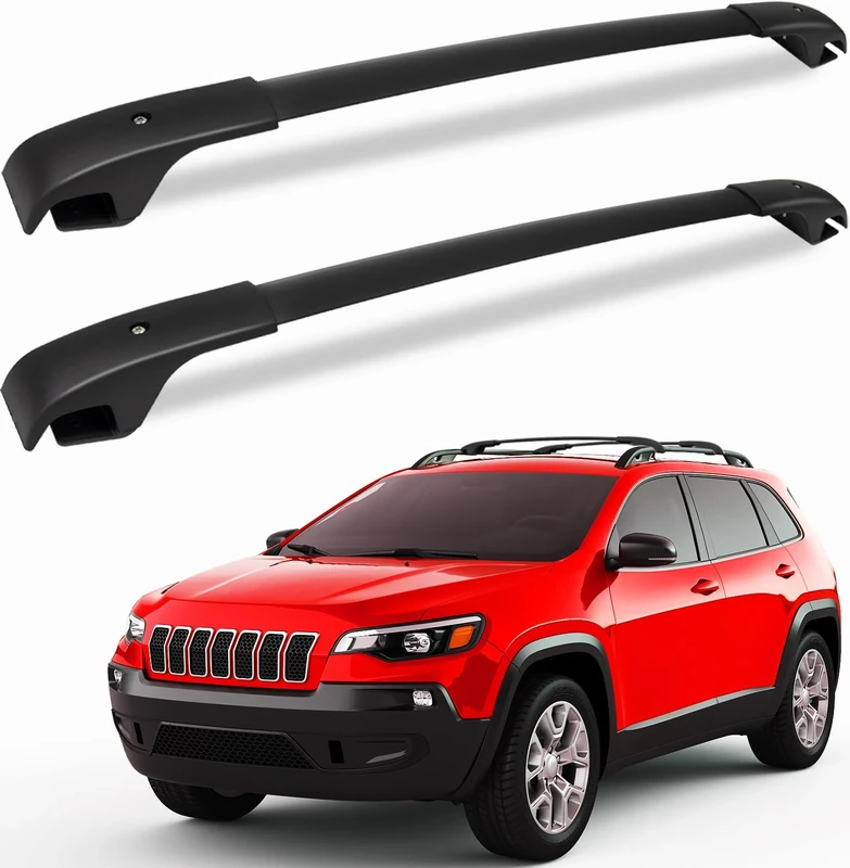 FengYu Roof Rack Cross Bars for Jeep Cherokee 2014-2023 Aluminum Crossbars Rails Cargo Rooftop Ski Basket Luggage Rack Carrier
