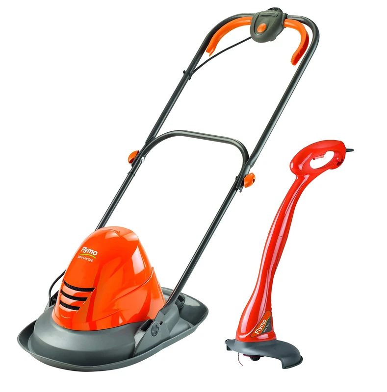 Flymo TurboLite Hover Mower and MiniTrim Grass Trimmer – 1400 W, 25 cm Cutting Width, Ambidextrous Handles, Folds Flat