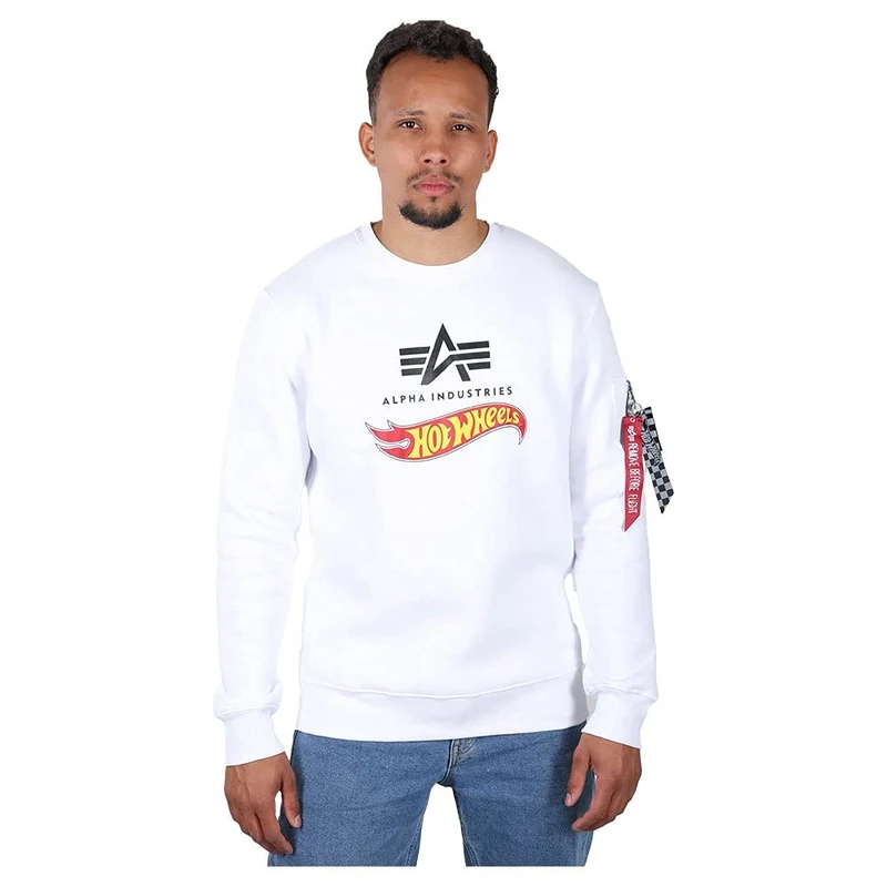 ALPHA INDUSTRIES Men's Hot Wheels Flag Sweater Short Sleeve T-Shirt, White, 3XL - Image 1