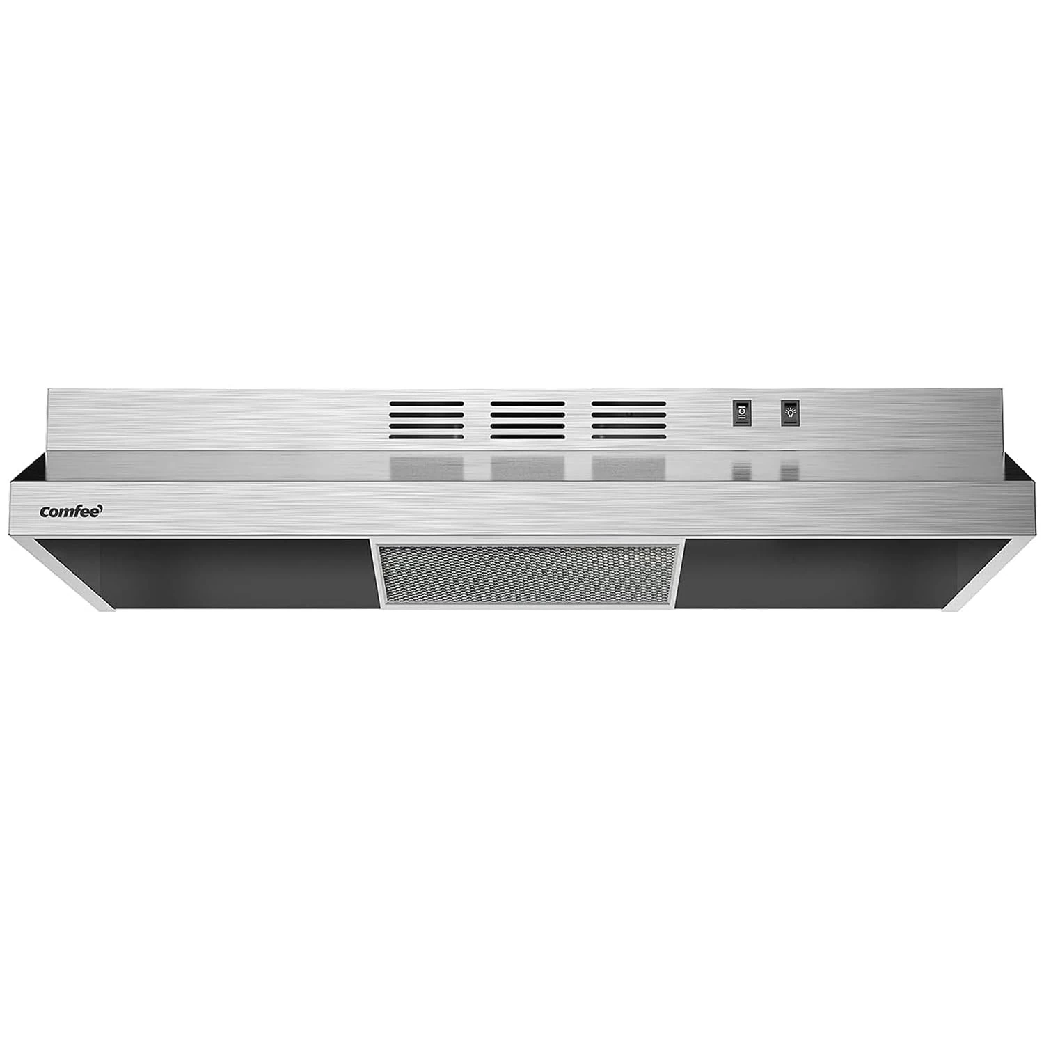 Comfee CVU30W2AST 30 Inch Ductless Range Hood Durable Stainless Steel Under Cabinet Vent Hood with 2 Reusable Filters, 200 CFM, Fan