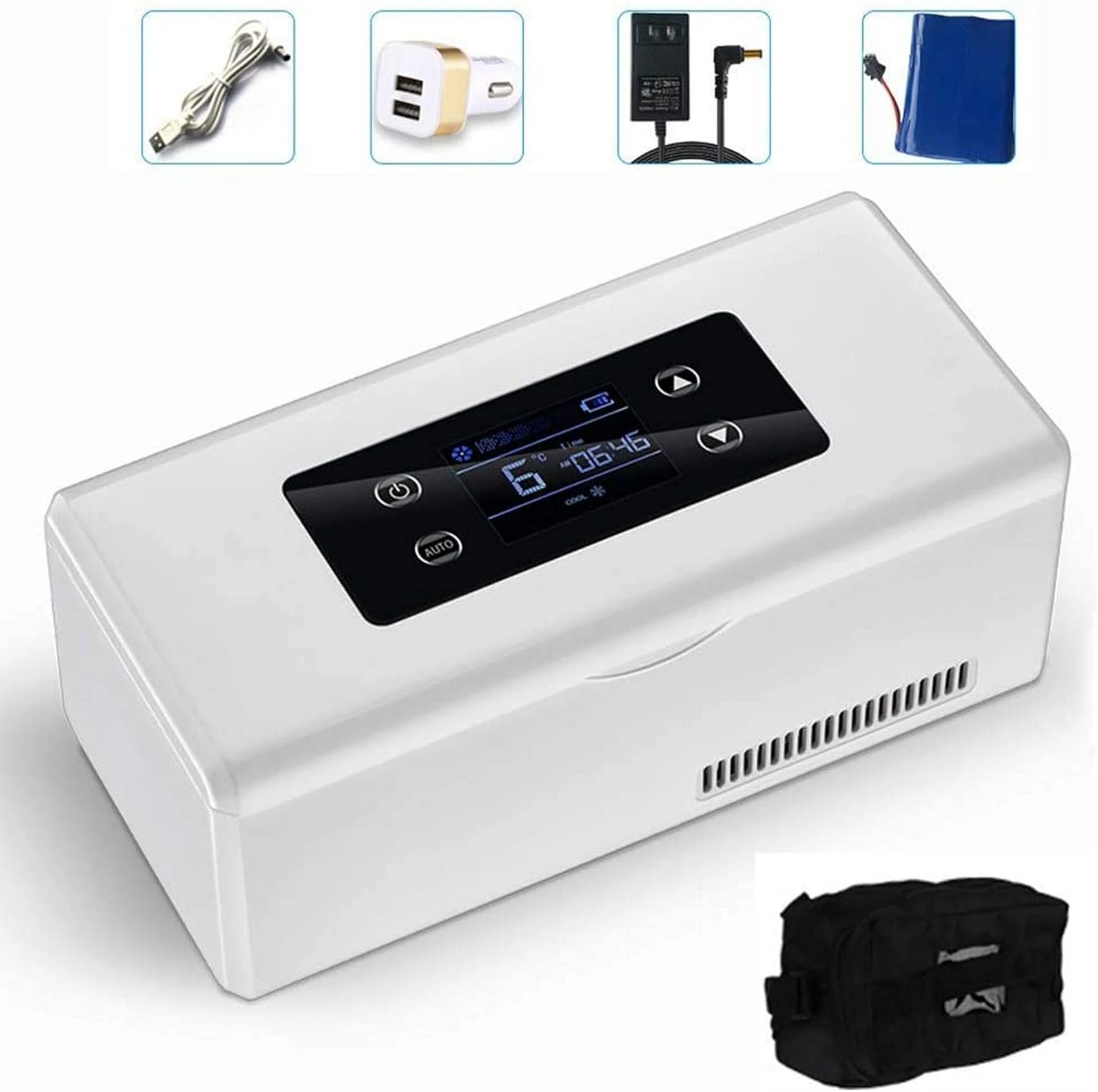 Mini Medicine Refrigerator and Insulin Cooler for Car,Small Fridge Case Portable Insulin Refrigerator Travel,Outdoor Home - Box for Medication,with Battery, Intelligent Temperature Control,Alarm