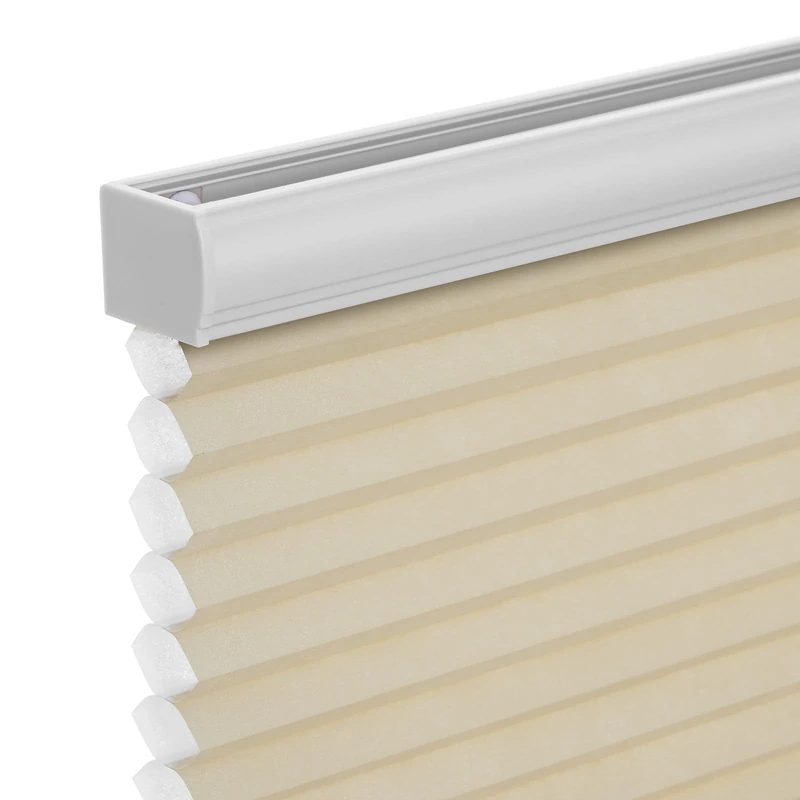 Changshade Cordless Cellular Shades,Blackout Honeycomb Shades for Windows,Pull Down Pleated Blinds,Easy to Install for Indoor Windows and French Doors,Beige,25" w x 64" h