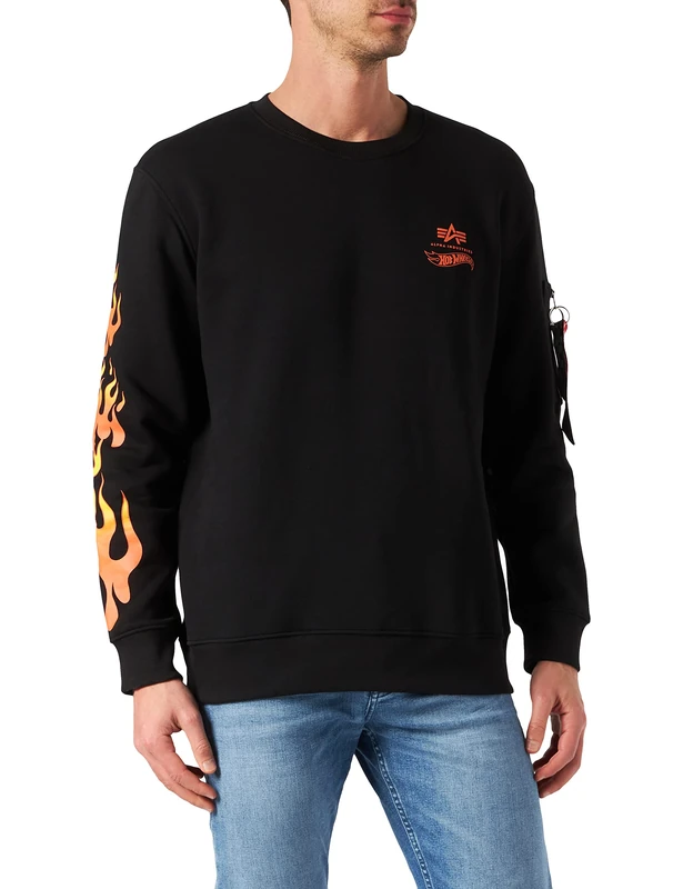 Alpha Industries Flame Sweatshirt for Men Black