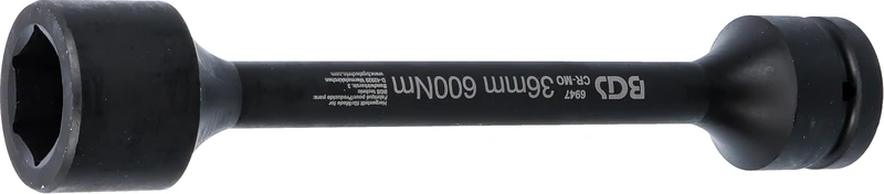 BGS 6947 | Torsion Impact Socket, Hexagon | 25 mm (1") Drive | 36 mm | 600 Nm