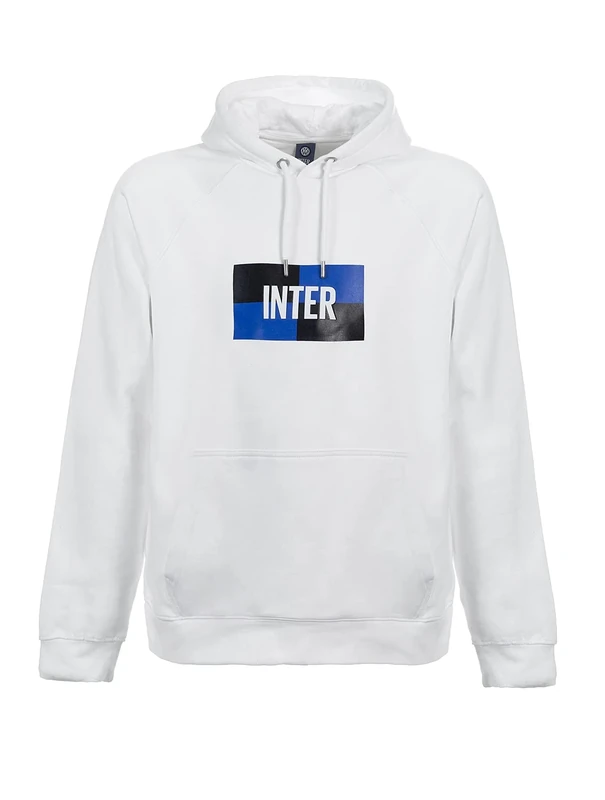 Inter New Logo Hoodie Sweatshirt Unisex - Adult White