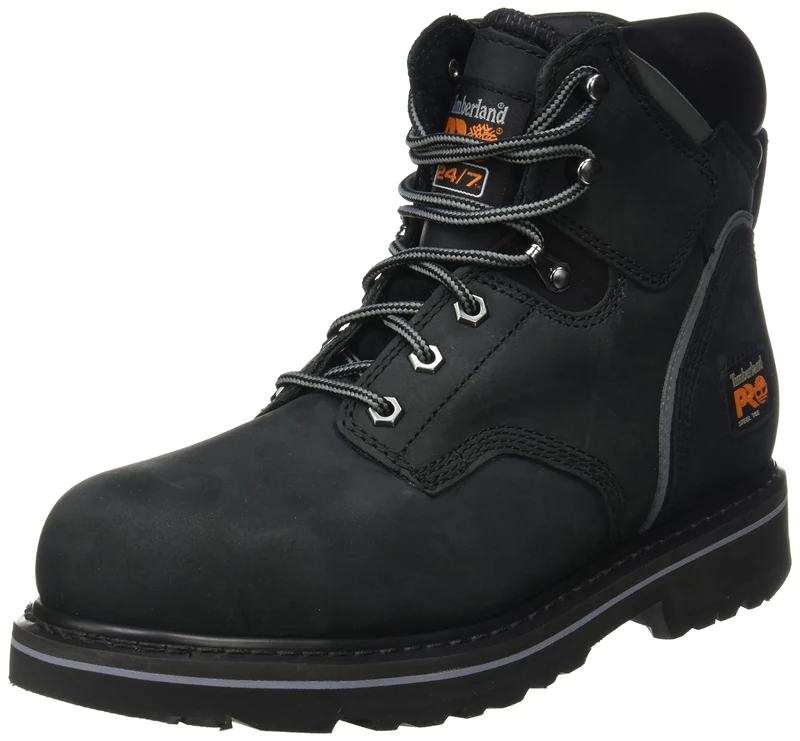 Timberland Pro Men Pit Boss Inch Steel Safety Toe Industrial Work Shoe BLACK 44