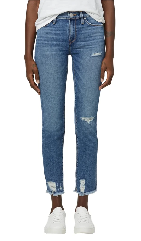 Hudson Women's Nico Mid Rise Straight Leg Cropped Jean Nico, Seaglass, 38S