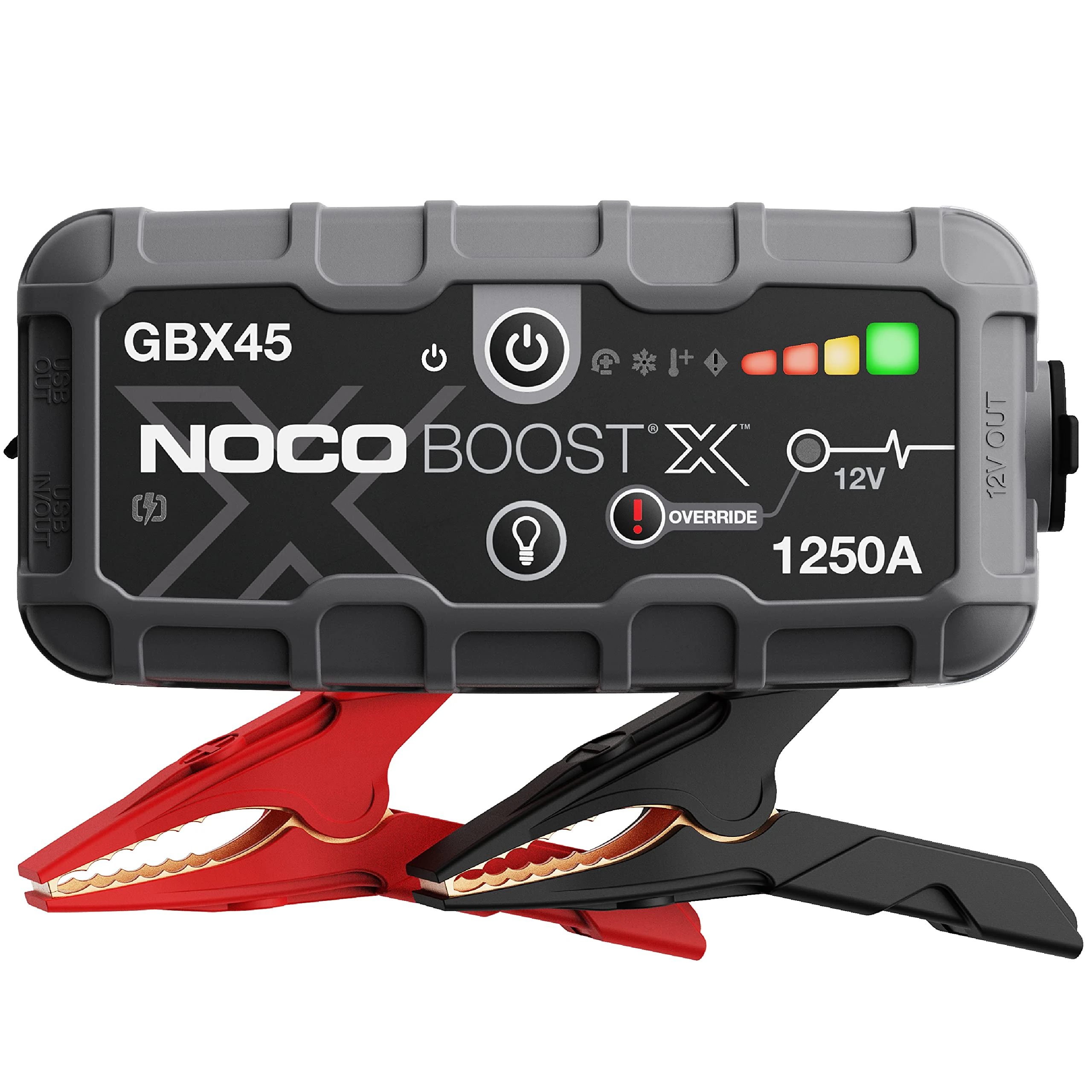 NOCO Boost X GB45: 1250A UltraSafe Jump Starter Power Pack – 12V Car Battery Booster, Portable Power Bank & Jump Leads - For 6.5L Petrol and 4.0L Diesel Engines