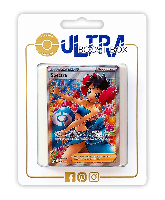 Spectra (Phoebe) 161/163 Full Art trainer - Ultraboost X Epée et Bouclier 5 Styles de Combat - Box of 10 Pokemon French cards - Image 1