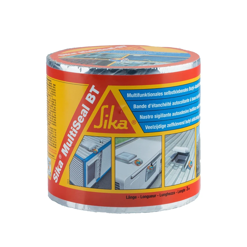 SIKA - SikaMultiSeal BT, Aluminium - Butyl Sealing Tape - Aluminium Foil Coated - Waterproof - 10m x 100mm Rolls