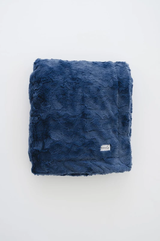 GRACED SOFT LUXURIES Large Super Soft Warm Elegant Cozy Faux Fur Home Throw Blanket 50 x 60 by, Navy Blue