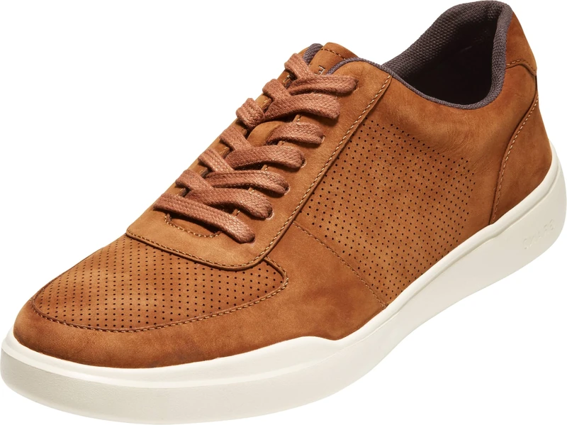 Cole Haan Men's Grand Crosscourt Modern Perforated Sneaker, British TAN, 7.5 Wide