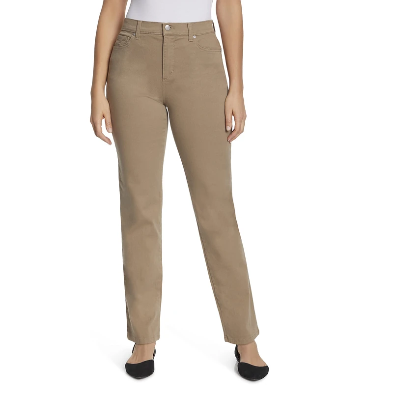 Gloria Vanderbilt Women's Amanda Classic High Rise Tapered Jean Standard, Hazelnut, 10 Short