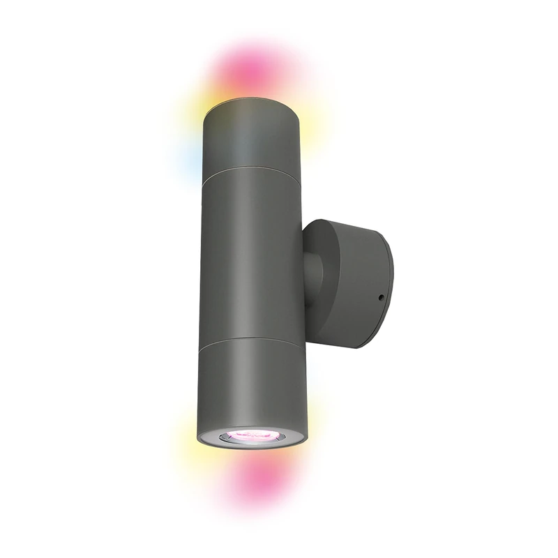 4lite Smart Outdoor Up Down Wall Light (Graphite) 345lm IP54 Supplied with 2X Smart GU10 Bulbs - 4L2/2305-4Yr Guarantee