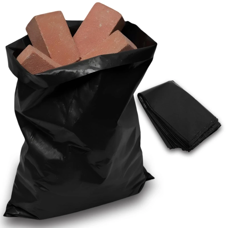 KAPCO 80L Rubble Bags Heavy Duty Large 25 Pack – Strong Black Rubble Sacks - 400 Guage (100 Micron) | 30KG+ Load | 20” x 30” Builders Refuse Bags for Garden, Construction, DIY, Home – Tear Resistant