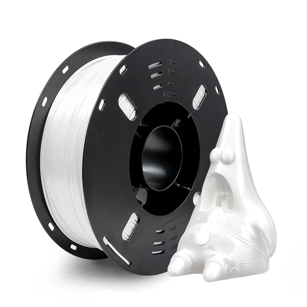 Voxelab Silk PLA Filament 1.75mm for 3D Printer, 1kg Spool (2.2lbs) 3D Printing Materials, Shine Silky Shiny Metallic Metal Gold Silver Copper Bronze PLA, White