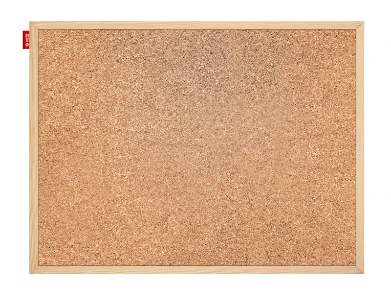 Memobe Cork Pin Board 90 x 60 cm - Pin Board Cork Board with Wooden Frame - Cork Board for Photo Hanging, Notes - Cork Wall Natural Cork Surface - Cork Board for Office - Cork Panels for The Wall
