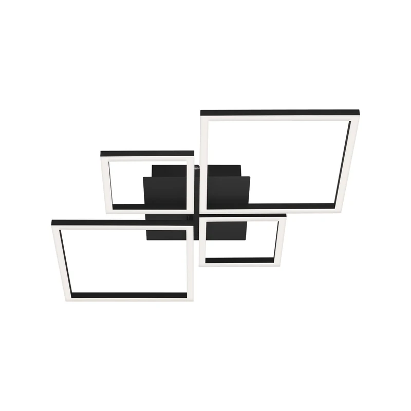 BRILONER - Modern LED Ceiling Lights, Adjustable, Dimmable in steps, Warm white light colour, Memory Function, 44W, 4000 lum., led ceiling light,ceiling lights living room, 75x47x7.3cm, black color