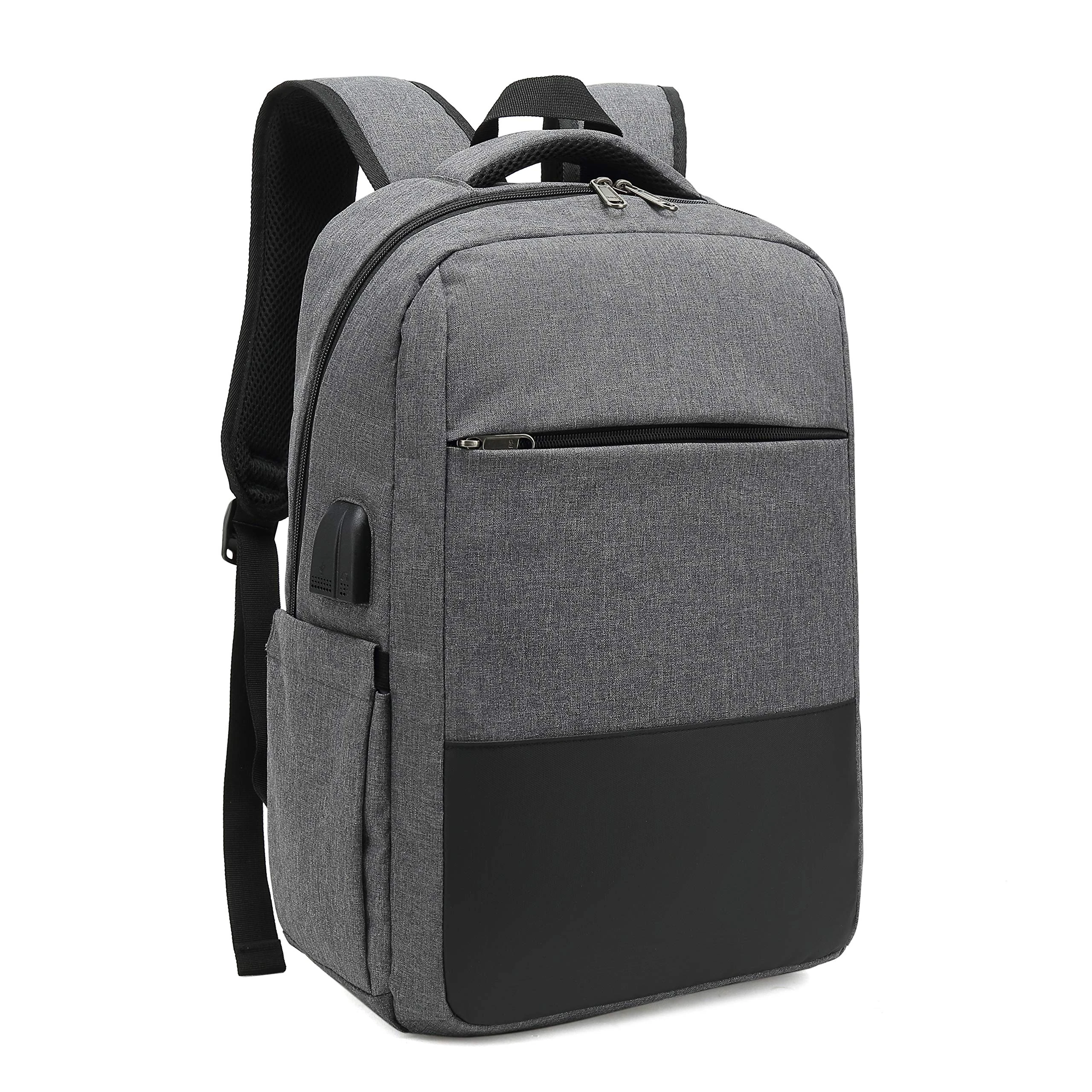 Laptop Backpack,Anti-Theft Business Travel Work Computer Rucksack with USB Charging Port,Water Resistant College/High School Bags Fits 15.6 Inch Laptop and Notebook Gery