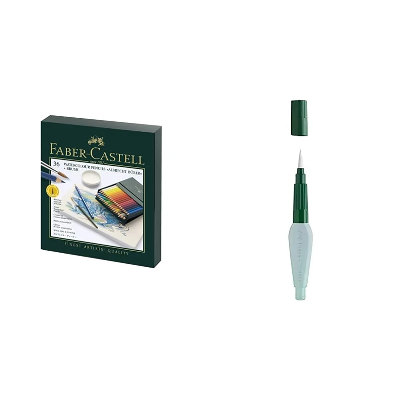 Faber-Castell Albrecht Durer Watercolour Pencils Gift Box x 36 Colours & Brush & 6ml Water Tank Brush for Watercolouring