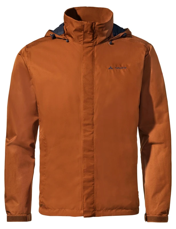 Vaude Men'S Escape Light Rain Jacket - Size Xl In Brown, Water-Repellent Outdoor Jacket, Breathable Windbreaker With Hood, Climate-Friendly Hiking Jacket