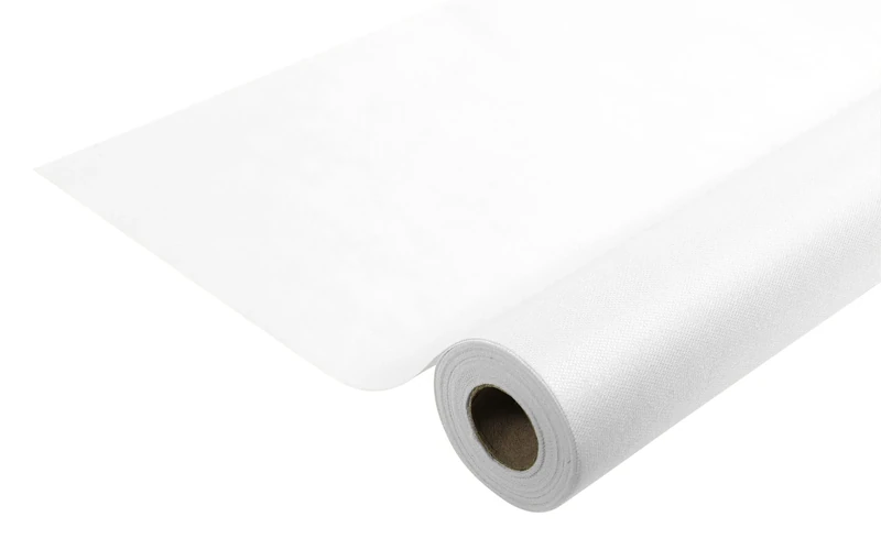 Disposable spun bound nonwoven tablecloth - Roll 6 M long X 1.20 M wide - Tear-proof, water-repellent and wipe able material - white