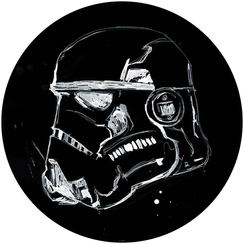 Komar DOT DD1-022 Round Self-Adhesive Fleece Photo Wallpaper Star Wars Ink Stormtrooper Diameter 125 cm Children's Room Wall Sticker