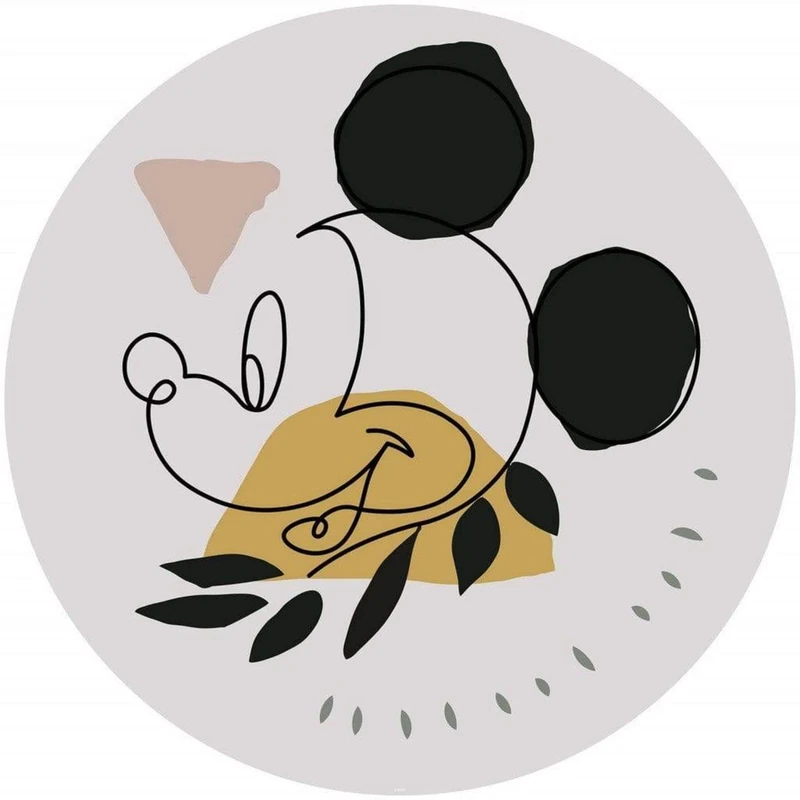 Komar Disney Dot DD1-043 Round and Self-Adhesive Fleece Photo Wallpaper by Disney - Mickey Modern Art - Diameter 125 cm - Children's Wallpaper/Children's Room Wall Tattoo