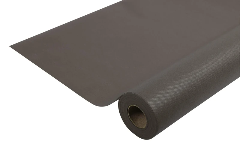 Disposable spun bound non-woven tablecloth - Roll 6 M long X 1.20 M wide - Tear-proof, water-repellent and wipe able material - Taupe